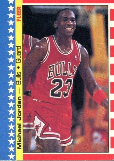 1987-88 Fleer Stickers #2 Michael Jordan/(In text, votes misspelled as voites)