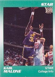 1990 Star Karl Malone #5 Karl Malone/Collegiate Info