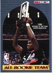 1990-91 Hoops #NNO David Robinson and/All-Rookie Team/(No stats on back)