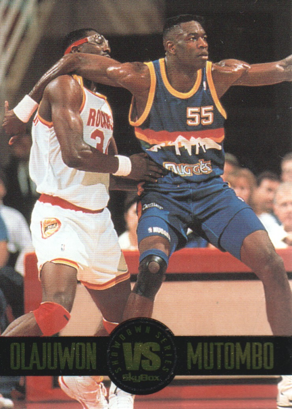 1993-94 SkyBox Premium Showdown Series #SS4 Hakeem Olajuwon/Dikembe Mutombo