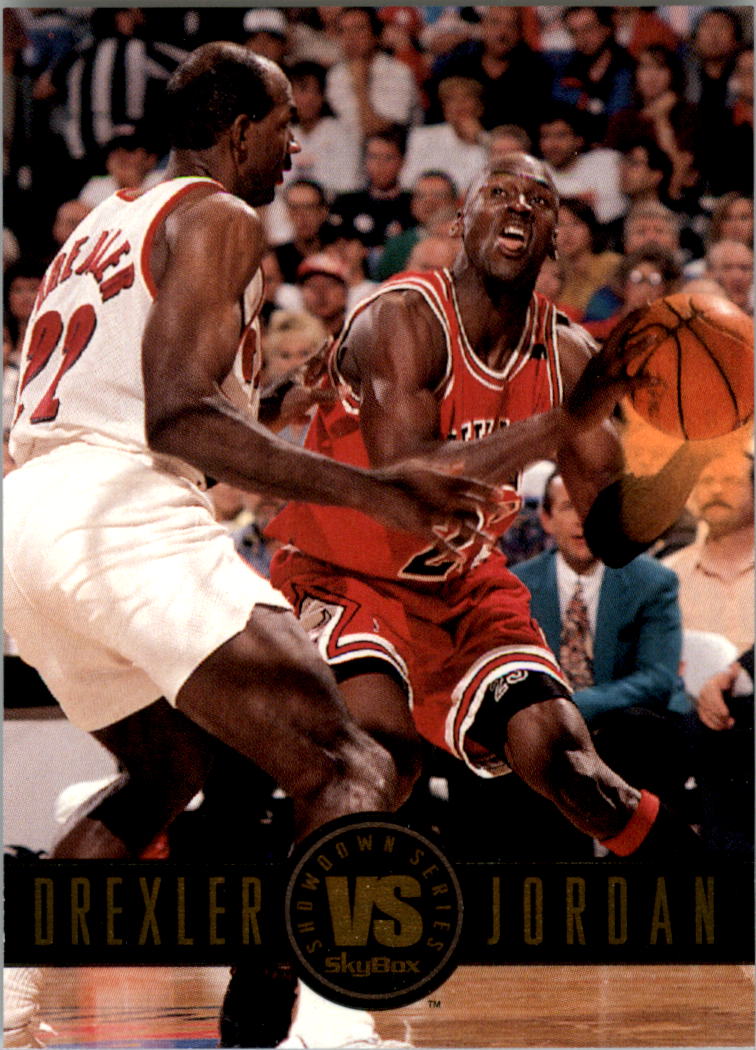 1993-94 SkyBox Premium Showdown Series #SS11 Clyde Drexler/Michael Jordan