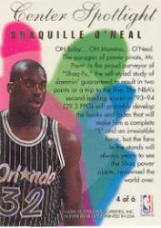 1994-95 Flair Center Spotlight #4 Shaquille O'Neal back image