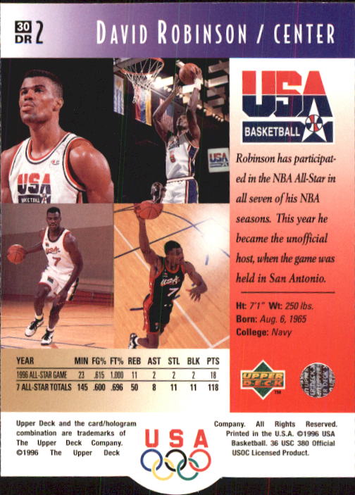 1996 Upper Deck USA Basketball Card Pick EBay