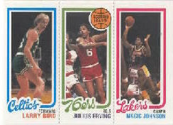 1996 Topps Stars Reprints #8 Larry Bird/Julius Erving/Magic Johnson