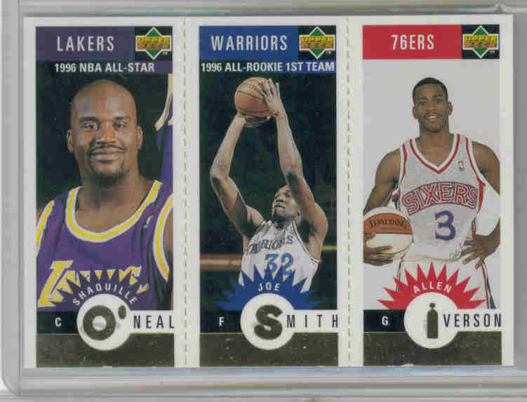 1996-97 Collector's Choice Mini-Cards Gold #M152 Allen Iverson/Joe Smith/Shaquille O'Neal