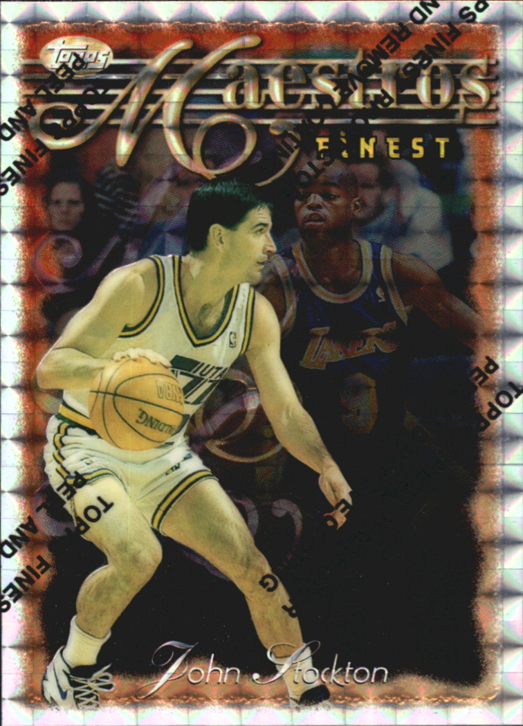 1996-97 Finest Refractors #110 John Stockton S