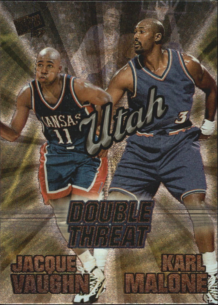 1997 Press Pass Double Threat Nitrokrome #DT2 Jacques Vaughn/Karl Malone