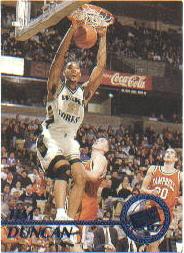 1997 Press Pass Blue Torquers #1 Tim Duncan