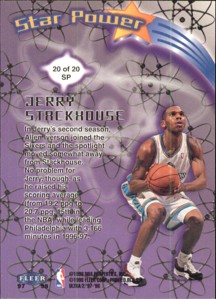 1997 98 Ultra Star Power SP20 Jerry Stackhouse NM MT