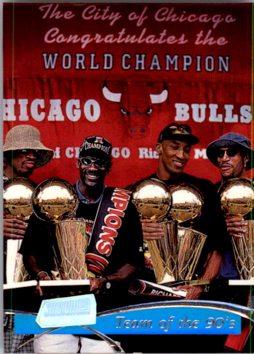 1997-98 Stadium Club #5 Ron Harper/Michael Jordan/Scottie Pippen/Dennis Rodman