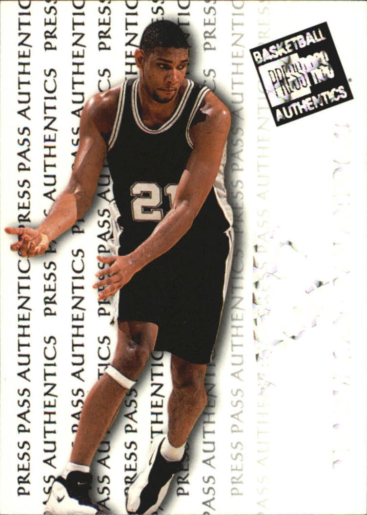 1998 Press Pass Authentics Hang Time #35 Tim Duncan