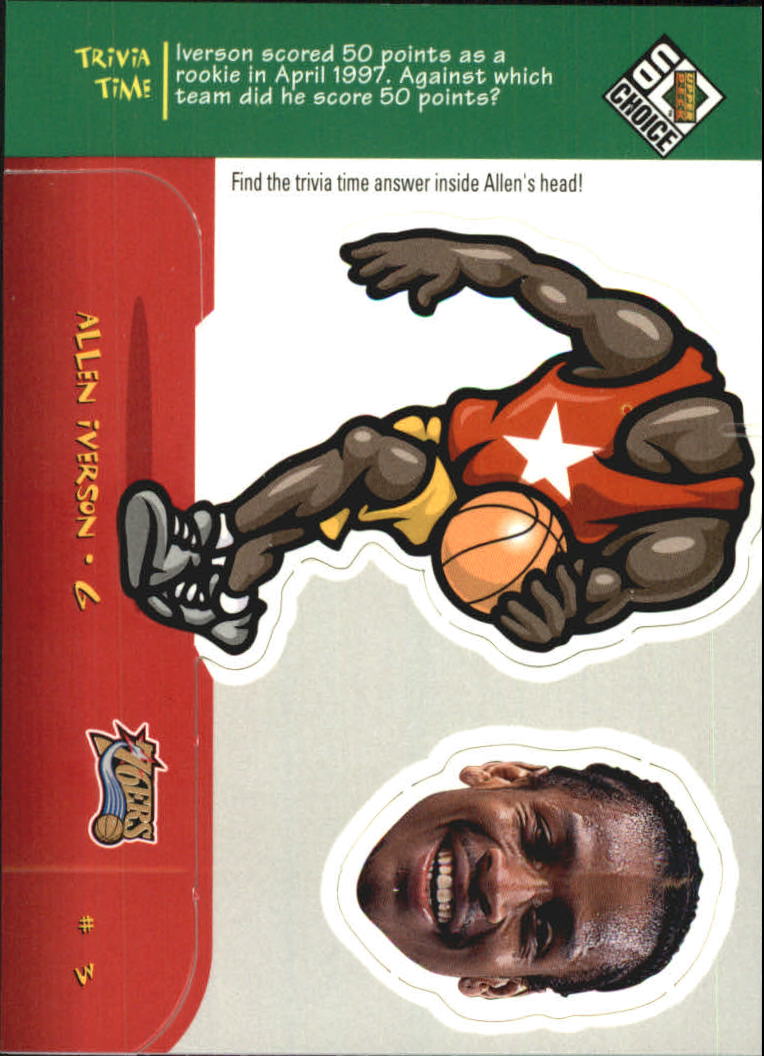 1998-99 UD Choice Mini Bobbing Heads #20 Allen Iverson