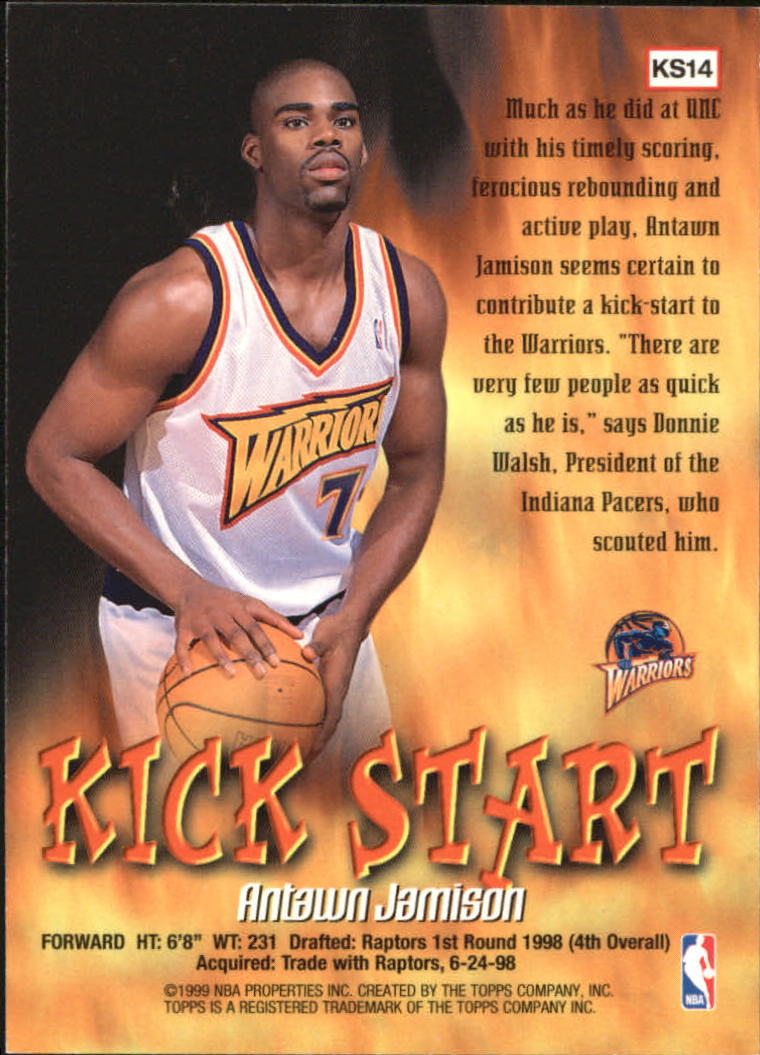 1998-99 Topps Kick Start #KS14 Antawn Jamison back image