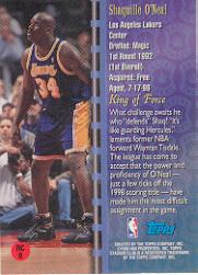 1998-99 Stadium Club Royal Court #RC6 Shaquille O'Neal back image