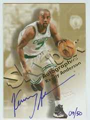 1998-99 SkyBox Premium Autographics Blue #5 Kenny Anderson