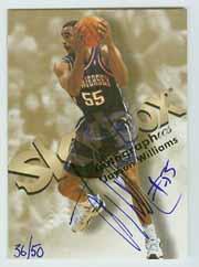 1998-99 SkyBox Premium Autographics Blue #136 Jayson Williams