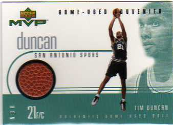 1999-00 Upper Deck MVP Game-Used Souvenirs #TDS Tim Duncan