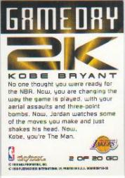 1999-00 SkyBox Dominion Game Day 2K #2 Kobe Bryant back image