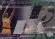2000-01 Upper Deck Game Jerseys Combo 1 #WCBR Wilt Chamberlain/Bill Russell/50