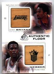 2000-01 SP Game Floor Authentic Floor Combos #C14 Kobe Bryant/Chris Webber
