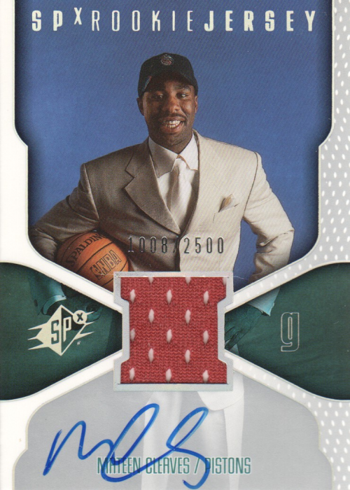 2000-01 SPx #118 Mateen Cleaves JSY AU RC