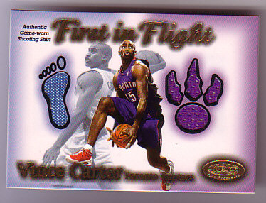 2000-01 Hoops Hot Prospects Vince Carter First In Flight #3 Vince Carter Shirt/750