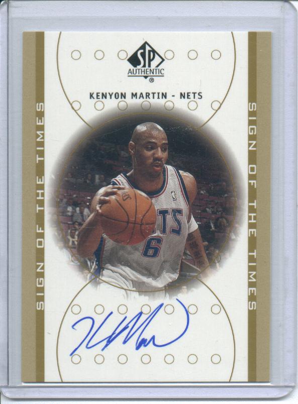 2000-01 SP Authentic Sign of the Times #KM Kenyon Martin