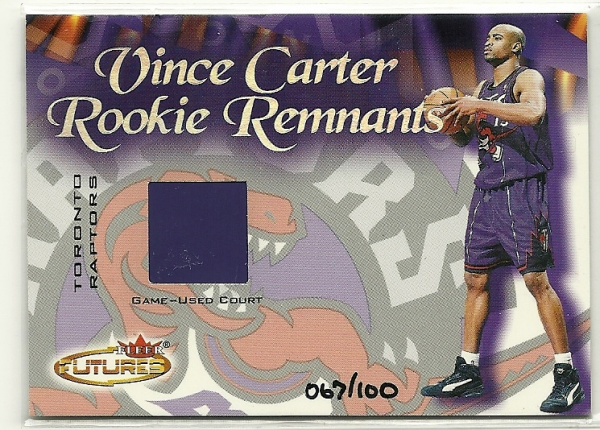 2000-01 Fleer Futures Vince Carter Rookie Remnants #NNO Vince Carter FLR/100