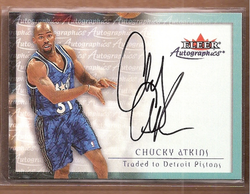 2000-01 Fleer Autographics #3 Chucky Atkins