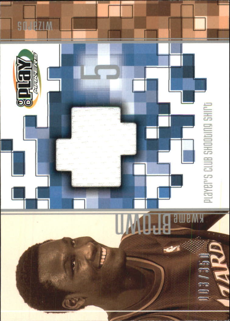 2001-02 Upper Deck Playmakers PC Shooting Shirt #KWS Kwame Brown