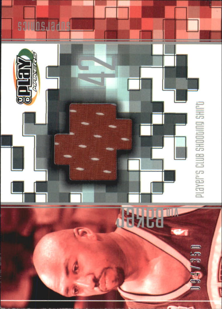 2001-02 Upper Deck Playmakers PC Shooting Shirt #VBS Vin Baker
