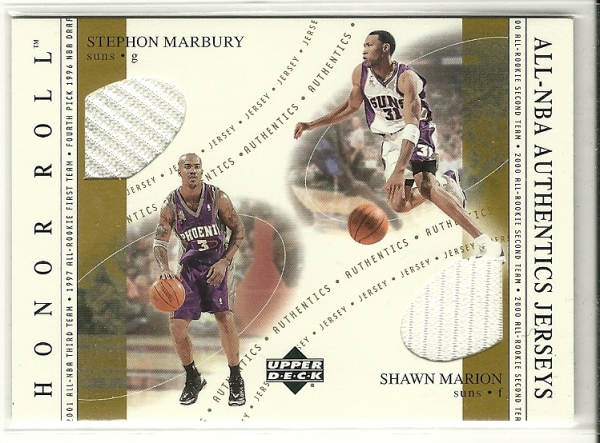 2001-02 Upper Deck Honor Roll All-NBA Authentics Jerseys Combos #8 Stephon Marbury/Shawn Marion