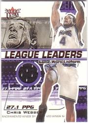2001-02 Ultra League Leaders Game Worn #9 Chris Webber