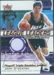 2001-02 Ultra League Leaders Game Worn #10 John Stockton