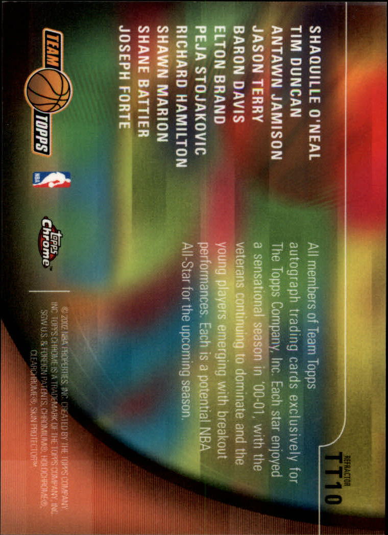 2001-02 Topps Chrome Team Topps Refractors #TT10 Team Photo back image