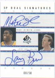 2001-02 SP Authentic Dual Signatures #MG/LB Magic Johnson/Larry Bird