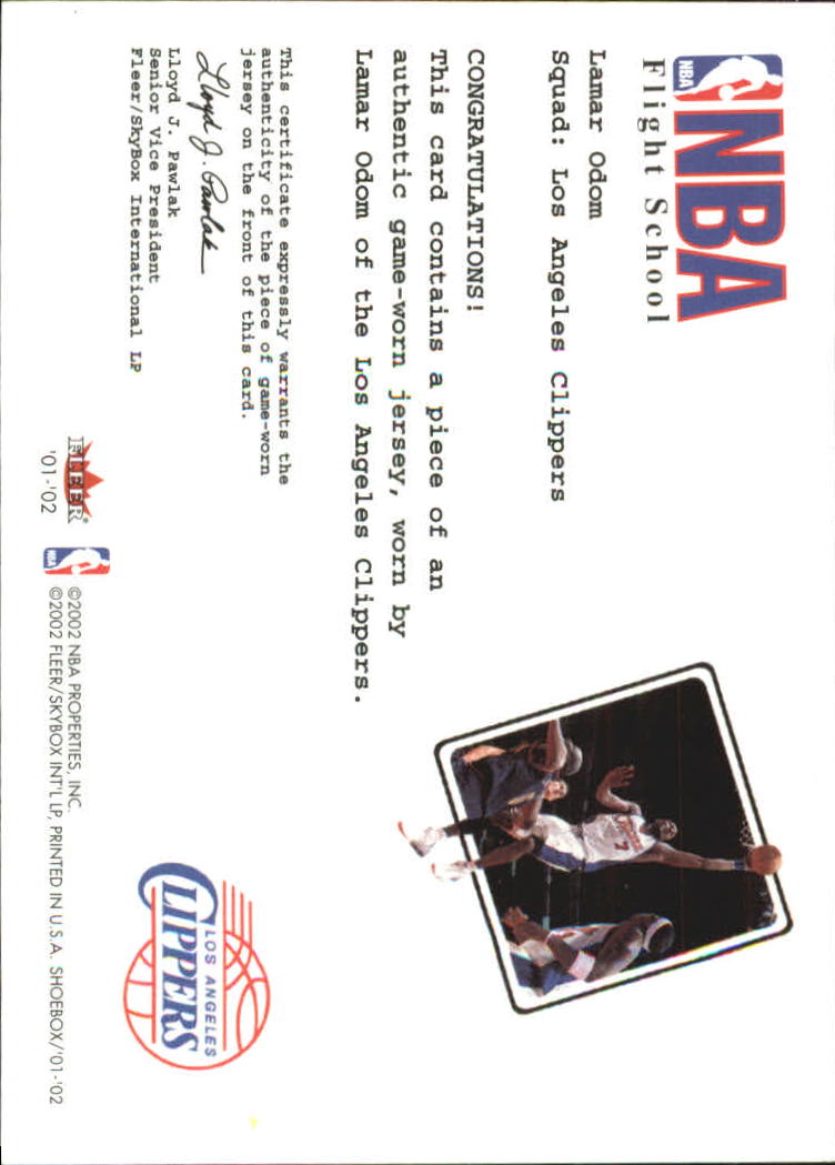 2001-02 Fleer Shoebox NBA Flight School Cadet #7 Lamar Odom