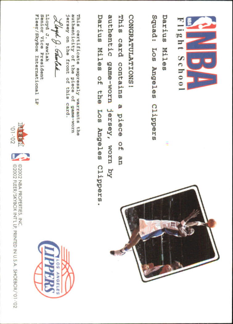 2001-02 Fleer Shoebox NBA Flight School Cadet #15 Darius Miles