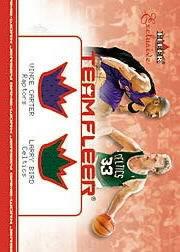 2001-02 Fleer Exclusive Team Fleer #2 Vince Carter JSY/Larry Bird JSY/500