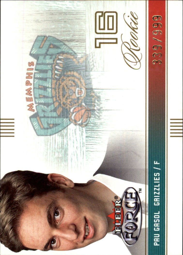 2001-02 Fleer Force #103 Pau Gasol RC