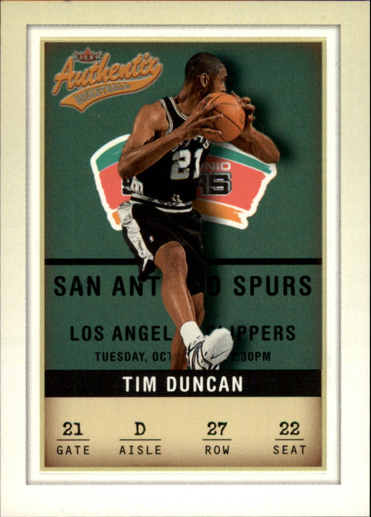 2001-02 Fleer Authentix #27 Tim Duncan