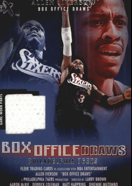 2001-02 E-X Box Office Draws Memorabilia #8 Allen Iverson Shorts