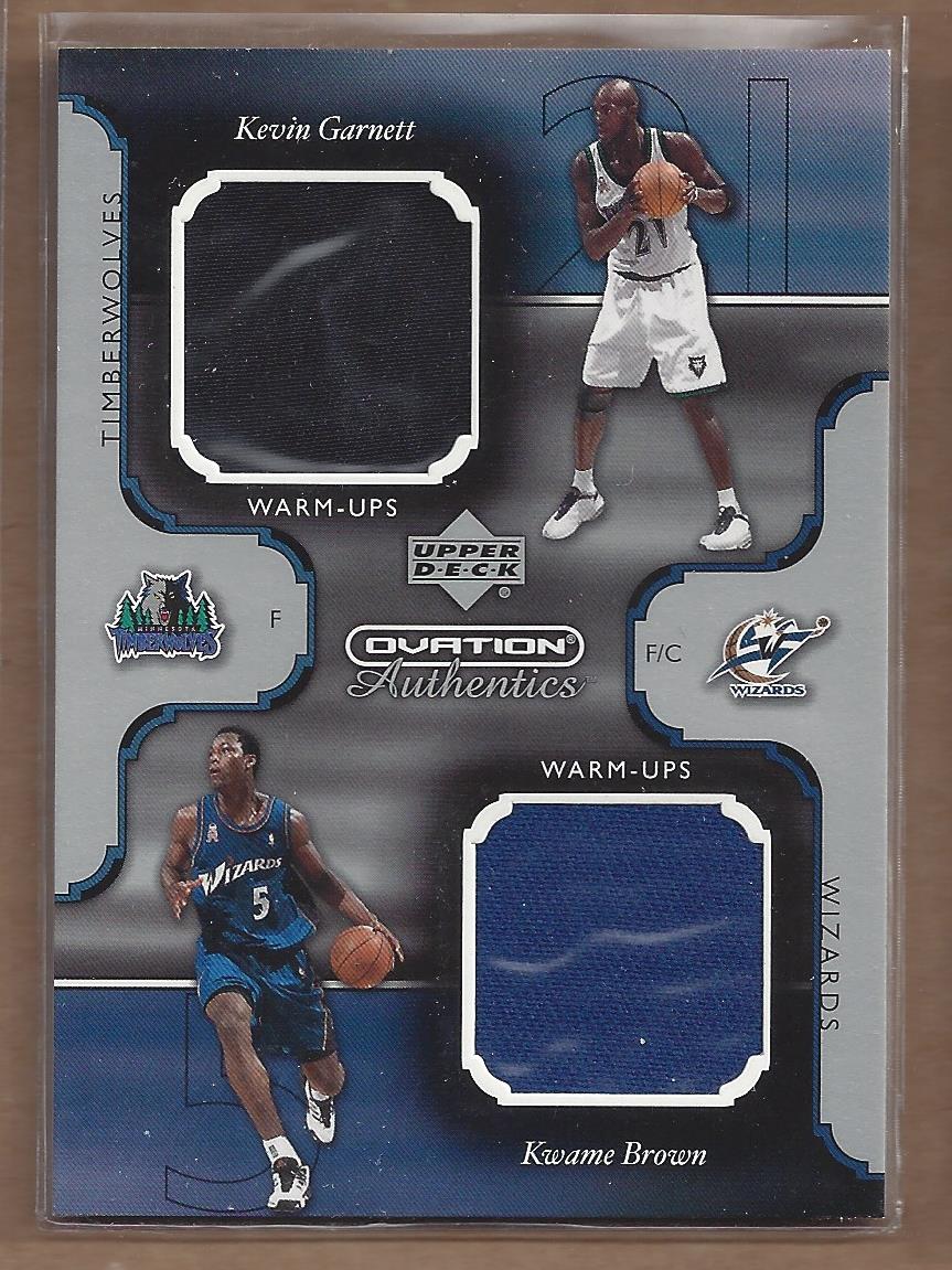 2002-03 Upper Deck Ovation Authentics Warm-Ups Dual #KG/KW Kevin Garnett/Kwame Brown