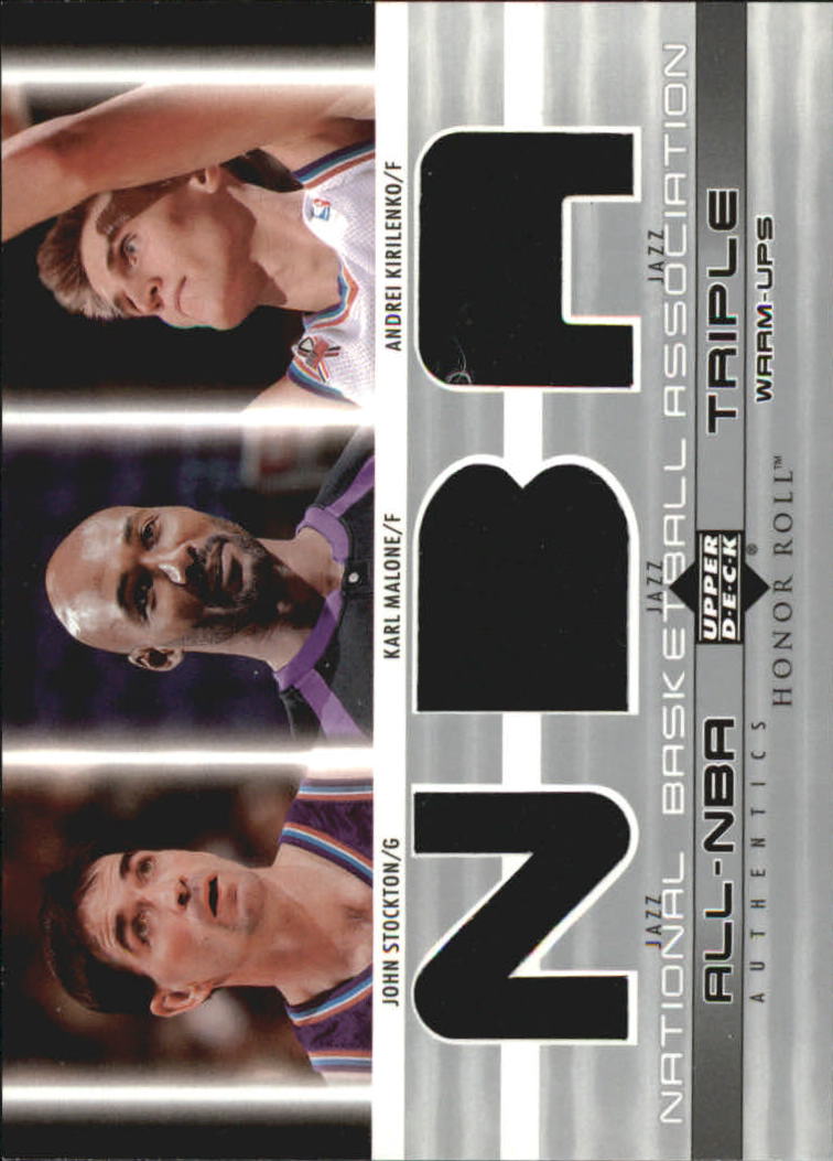 2002-03 Upper Deck Honor Roll Triple Warm-ups #5 John Stockton/Karl Malone/Andrei Kirilenko