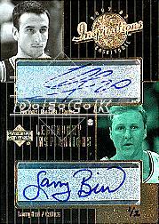 2002-03 Upper Deck Inspirations #153 Larry Bird AU/Manu Ginobili AU