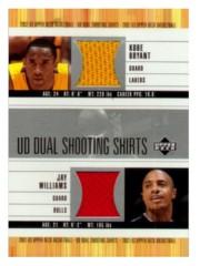2002-03 Upper Deck Dual Shooting Shirts #KBJWS Kobe Bryant/Jay Williams