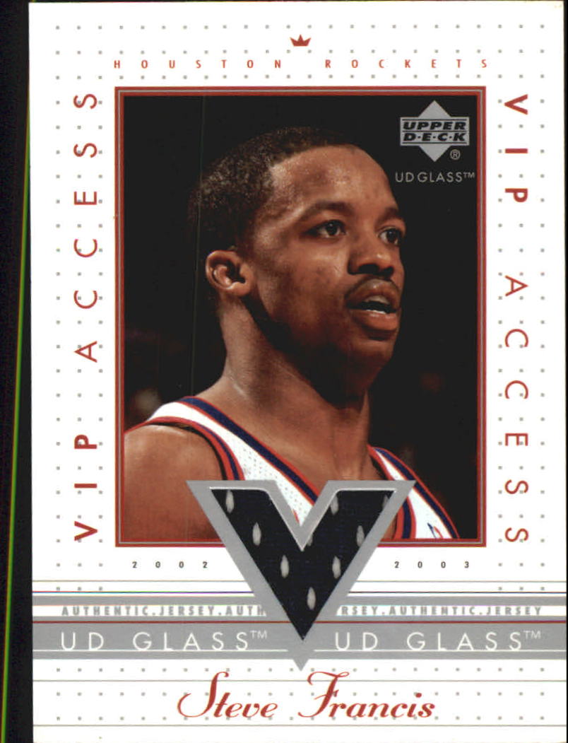 2002-03 UD Glass VIP Access Jersey #SF Steve Francis