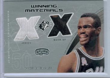2002-03 SPx Winning Materials #DRW David Robinson JSY/WU