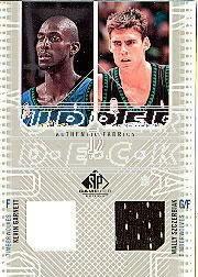 2002-03 SP Game Used Authentic Fabrics Dual #KGWSJ Kevin Garnett/Wally Szczerbiak