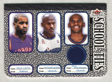 2002-03 Fleer Tradition School Ties Game-Used Singles #ST7B Vince Carter/Michael Jordan/Jerry Stackhouse Pants